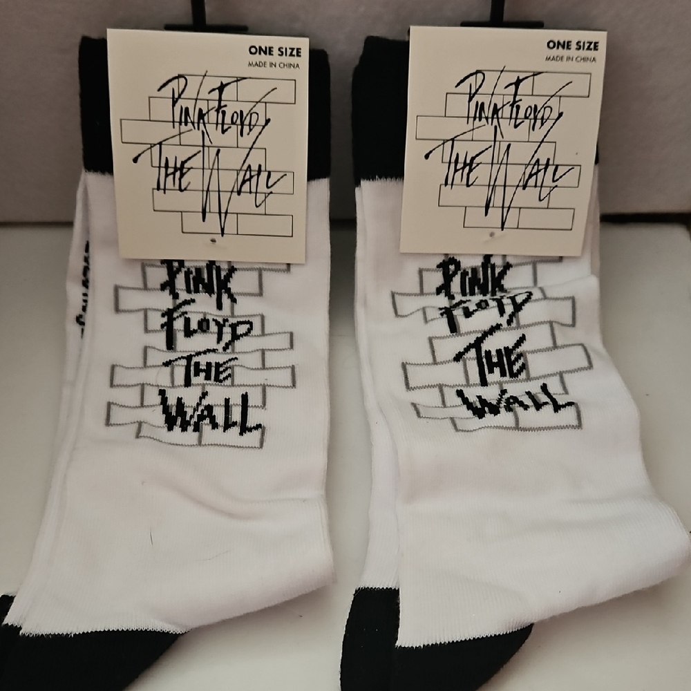 Pink Floyd The Wall Black & White Casual Socks, Two Pair
